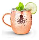 Copo Para Drink Caneca Moscow Mule Bebidas Rose Gold 450ml Cobre Martelada Moderna Inox