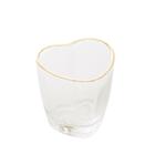 Copo para Shot de Vidro de Coração com Borda Dourada 50ml