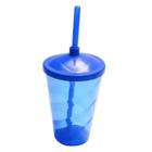 Copo Plastico espiral C/tampa e canudo 400ml