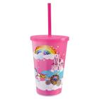 Copo Plastico Infantil Meninas Decorado Unicórnio 550 Ml - Usual Utilidades