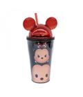 Copo Preto Com Canudo E Orelhas Mickey & Minnie Tsum Tsum 450ml - Disney