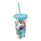 Copo refri com canudo stitch 500 ml