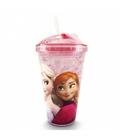 Copo Rosa Com Canudo E Tampa Gel Congelante Anna & Elsa Frozen 450ml - Disney