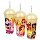 Copo Shake 500ml Tampa Canudo das Princesas Disney - 1 und - Plasutil