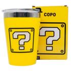 Copo Super Mario Semi-térmico Com Tampa 300ml Amarelo Nintendo