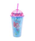 Copo Tampa Oval Sereia Ariel 450ml Disney