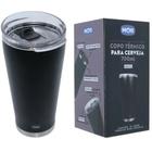 Copo térmico c/ tampa e abridor 700ml preto - mor