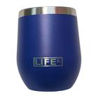 Copo Térmico Cerveja Aço Inox Azul Parede Dupla Com Tampa - LifeK