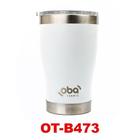 Copo Térmico com Tampa 473ml Branco Oba Térmic OT-B473