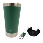 Copo Térmico Com Tampa E Abridor Aço Inox 500Ml Para Cerveja