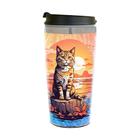 Copo Térmico de Gato Por Do Sol Ai 450 Ml Inox