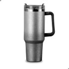 Copo Térmico Glitter Degradê Com Alça E Canudo De Inox 1200ml Grande