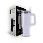 Copo Térmico Grande 1200 Ml Canudo Inox Parede Dupla branco