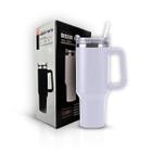 Copo Térmico Grande 1200 Ml Canudo Parede Dupla Cor Branco