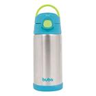 Copo Térmico Infantil Garrafa Térmica Dupla Parede Inox com Canudo Buba 11385 Azul