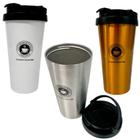Copo Térmico Inox Com Tampa Resistente Café Colorido 450 Ml