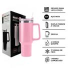 Copo Térmico Perfeito para Viagens e Eventos com Canudo 1200ml Cor- Rosa