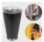 Copo Termico pra Cerveja 700ml c Tampa Preto Metalurgica Mor