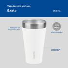 Copo Térmico Tramontina Exata em Aço Inox Branco sem Tampa 550 ml