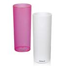 Copo Tipo Tubo Long Drink Branco E Rosa Neon 300ml 2 Peças - Krystalon