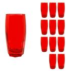 Copo Vidro 370 ml Florence kit com 12 Vermelho