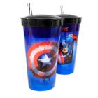Copo Vingadores Capitão América Infantil 2 em 1 Livre de BPA - Plasútil