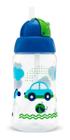 Copo Viva Com Canudo Retrátil Silicone Bebê Infantil 330ml Azul