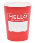 Copos de festa American Greetings Hello My Name Is 500 ml, 8 unidades