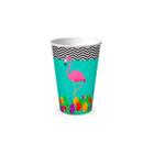 Copos Descartáveis Festa Flamingo Tropical 180 ml Junco 8Un