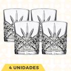 Copos Esmeralda Whisky 340ML Vidro Resistente Elegante Luxo 4Un - PRATICASA