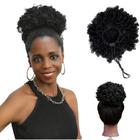 Coque Afro Puff 25cm Fibra Premium Preto Natural