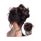 Coque De Cabelo Sintético Marrom Preto Bagunçado Encaracolado Elástico Scrunchy Peças De Cabelo Para