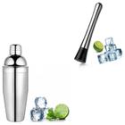 Coqueteleira Inox 500Ml + Socador/Macerador - Kit Caipirinha