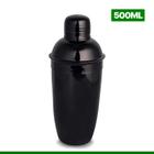 Coqueteleira Preta Aço Inox Para Drinks e Bebidas 500ml