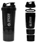 Coqueteleira Shaker 500ml Spider Bottle 3 Divisões Academia Preto