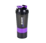 Coqueteleira Shaker 500ml Spider Bottle 3 Divisões Academia Roxo - Shark Blue