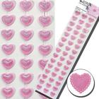 Coração Rosa Claro - Cartela De Adesivo - Sticker Com 45 Unidades - MCORACAO-C- Kaftor