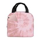 Corante cor-de-rosa Spiral boêmio saco de almoço portátil para mulheres homens rosa isolado saco de saco de saco de saco reutilizável para viagem / piquenique / trabalho / caminhadas / escola / escritório