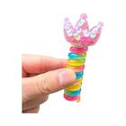 Corda de Cabelo Infantil com Borboleta Bordada - Elástica e Espiral