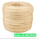 Corda De Sisal 6mm 50 Mts Rasada Arranhador Gatos Decoração