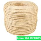 Corda De Sisal 6mm Rolo 100 Mts Rasada Arranhador Gatos Decoração