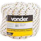 Corda multifilamento trançada 10,0mm 10,0kg 220 metros branca/amarelo/preto polipropileno - Vonder