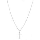 Cordão Corrente Masculina 60cm Pingente Crucifixo Prata 925