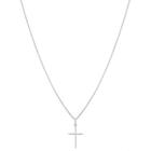 Cordão Corrente Masculina 70cm Pingente Crucifixo Prata 925