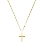 Cordão Corrente Masculina Piastrine 70cm E Pingente Crucifixo Cruz De Ouro 18k
