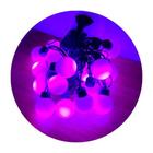 Cordão De Lâmpadas De Led Pisca Formato Bolinha 4 Metros 8 Funções Natal Cor ROXO