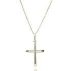 Cordão De Prata Masculina 925 70cm Fina Pingente Crucifixo