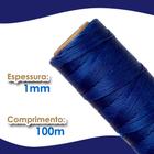 Cordão Encerado 1mm - Fio Cordone Azul Royal - 100 Metros - Nybc