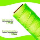 Cordão Encerado 1mm - Fio Cordone Verde Neon - 100 Metros - Nybc