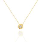 Cordão Feminino Com Ponto de Luz Zircônia 3mm Ouro 18k